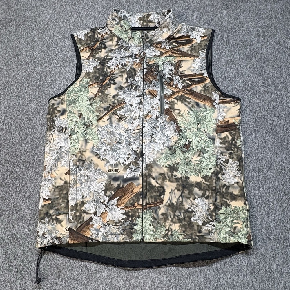King's Camo Men's Hunter Soft Shell Vest Wind Water Resistant Full Zip Vest XL